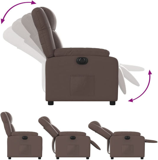 Relax Armchair with Footstool from Leatherette Coffee 77x95x99cm