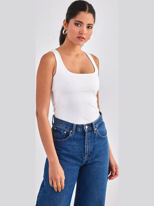 Women's Athletic Blouse Sleeveless White
