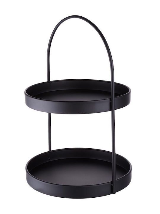 Butlers Metalic Platou pentru desert Negru Ø25xY25cm L25xL25xH25cm 1buc