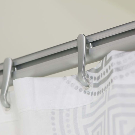 Sealskin Corner Shower Curtain Rod Aluminium Silver 90x90cm