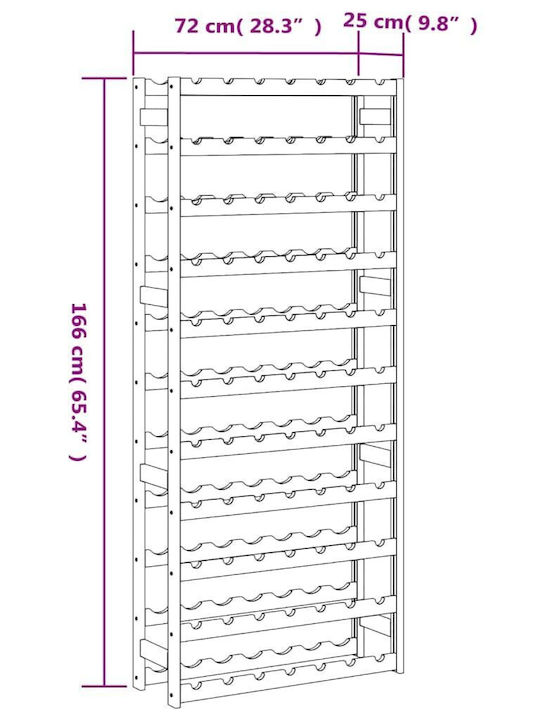 vidaXL Επιδαπέδια Κάβα Ποτών Γκρι 72x25x166εκ.