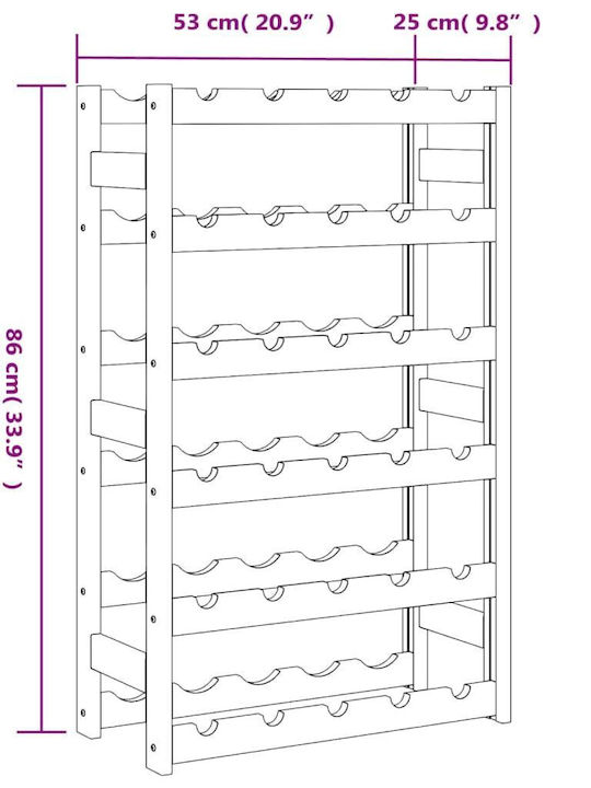 vidaXL Επιδαπέδια Κάβα Ποτών Μαύρη 53x25x86εκ.
