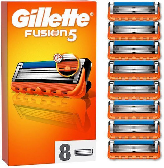 Gillette Fusion5 Ανταλλακτικές Κεφαλές με 5 Λεπίδες & Λιπαντική Ταινία 8τμχ