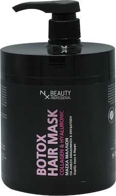 NX Beauty Professional Botox Collagen Hyaluronic Masca de păr pentru Reparare 1000ml