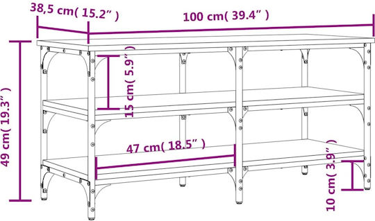 Μεταλλική Παπουτσοθήκη 100x38.5x49cm