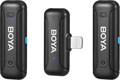 Boya BY-WM3T-D2 Πομπός Μικροφώνου 2,4GHz Mobile wireless mic For IOS iPhone (2 transmitters, two person vlog) & charger