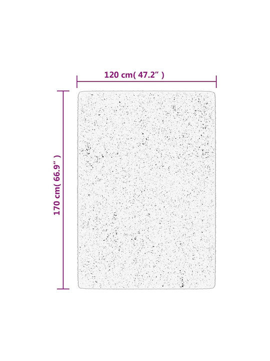 vidaXL Huarte Rutschfest Teppich Rechteckig Synthetisch,Polyester/Cotton/Leather Charcoal