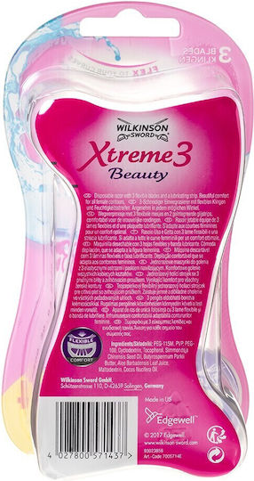 Wilkinson Sword Xtreme 3 Beauty Ξυραφάκια Σώματος μιας Χρήσης με 3 Λεπίδες & Λιπαντική Ταινία 6τμχ