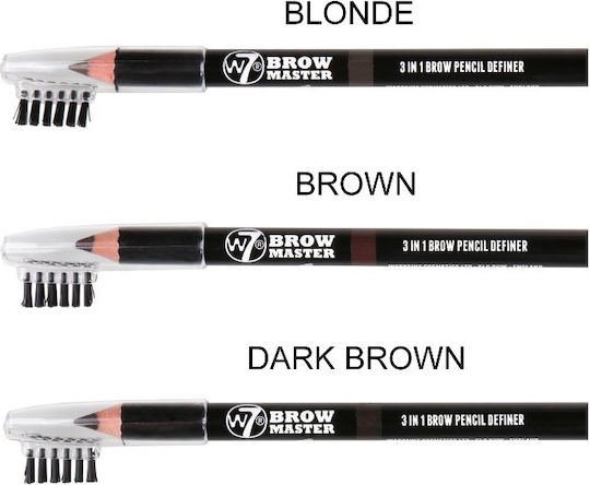 W7 Cosmetics Brow Master 3-in-1 Pencil Μολύβι για Φρύδια Dark Brown