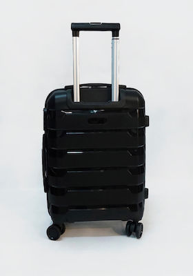 Diplomat Cabin Travel Suitcase Hard Black with 4 Wheels Height 55cm