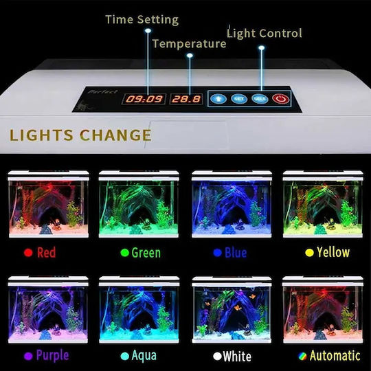 Led Fish Aquarium Capacity 53lt with 42x47x47cm White
