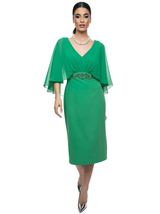 RichgirlBoudoir Midi Βραδινό Φόρεμα Πράσινο