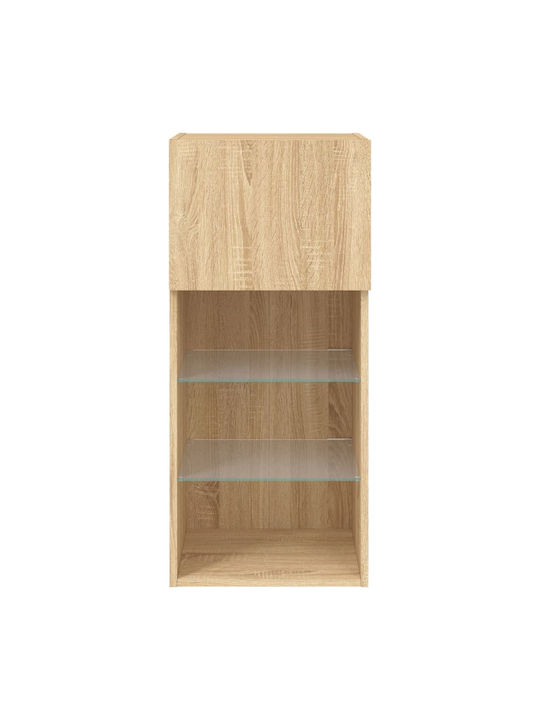 Hanging Living Room Cabinet made of Particle Board with Lighting Sonoma Oak 40.5x30x90cm