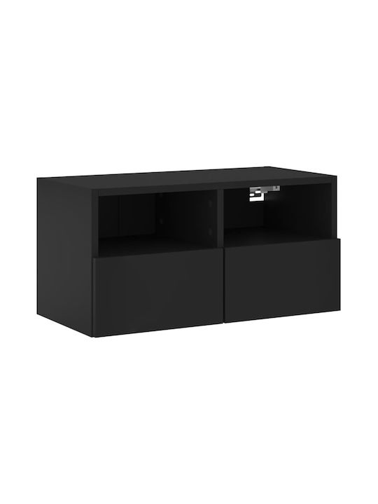 Mobilier TV din lemn Negru Μ60xΠ30xΥ30cm