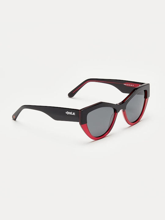 Cosselie Madrid Women's Sunglasses with Red Plastic Frame and Gray Polarized Lens 1802202310