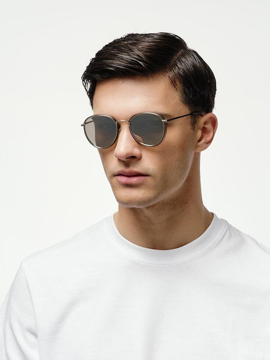 Cosselie Foggia Unisex Sunglasses with Gold Metal Frame and Gray Polarized Lens 1802202336