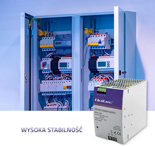 Qoltec Sursă de Alimentare pe Șină DIN cu Ieșire 24V și Putere 480W 20A