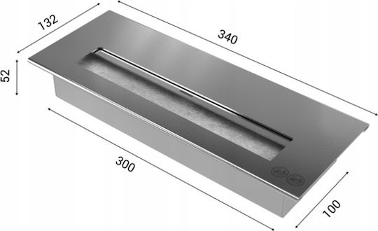Kratki Internal / Outdoor Wall Mounted Bioethanol Fireplace Black