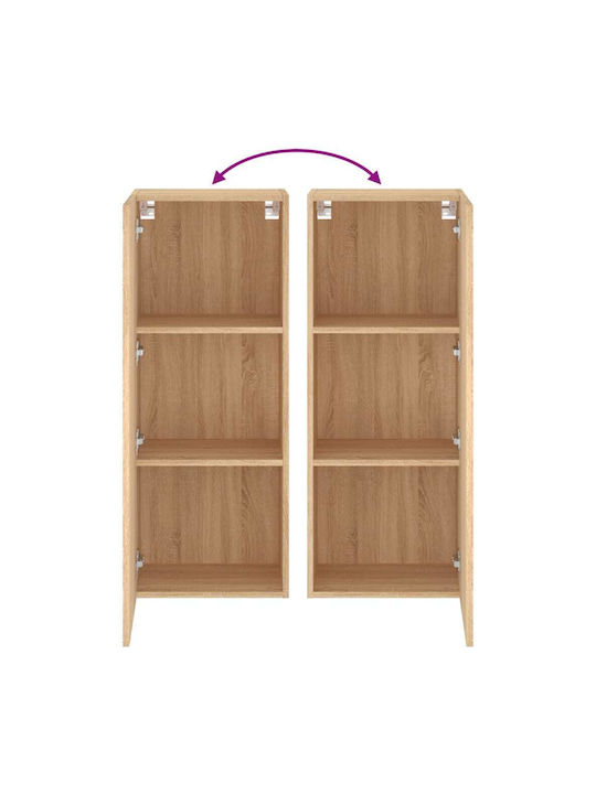 Wall-Mounted Living Room Cabinet made of Particle Board Sonoma Oak 40.5x30x102cm