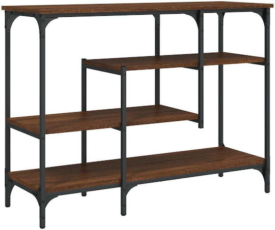 Console Table Wood & Metal Brown Oak L100xW35xH75cm