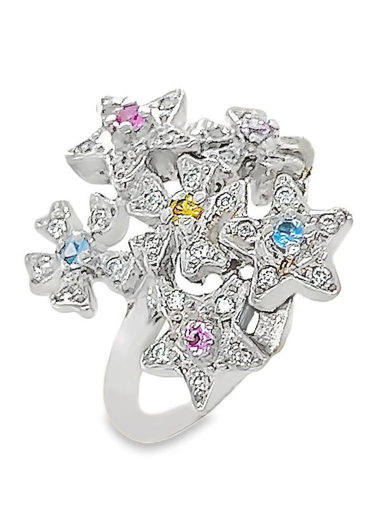 Xryseio Damen Ring mit Zirkonia aus Weißgold 14K