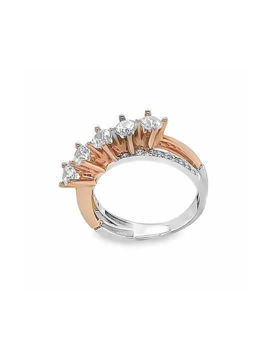 Xryseio Damen Ring mit Zirkonia aus Weißgold 14K