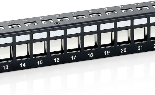Equip Patch Panel Shielded για Rack 1U 19" cat6 Μαύρο