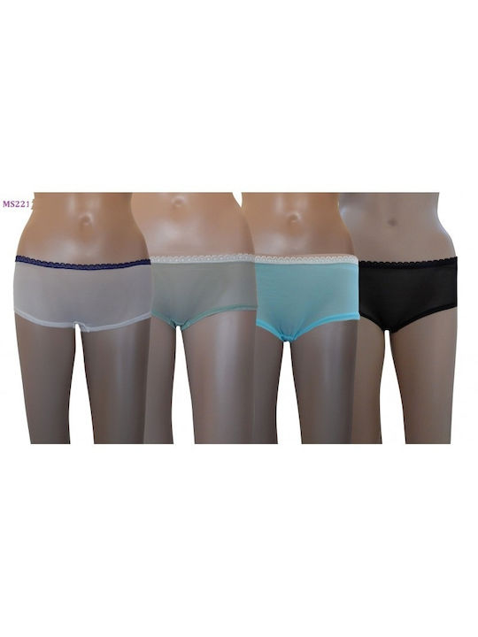 Diana Baumwolle Damen Boxer 3Pack mit Spitze Schwarz