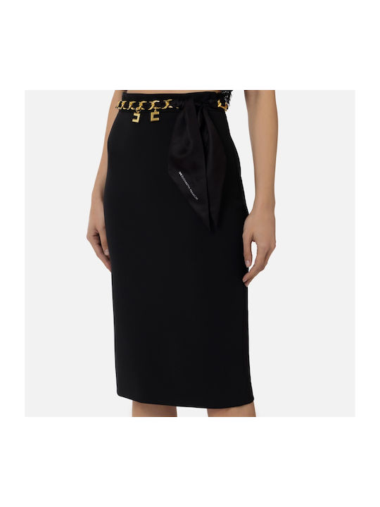 Elisabetta Franchi High Waist Skirt in Black color