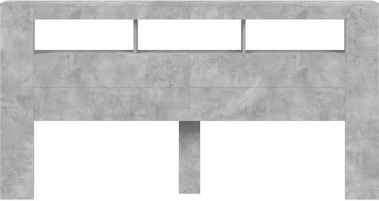 vidaXL Hölzernes Kopfstützen für Betten Grau 200x103,5cm
