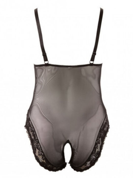 Cottelli Collection Crotchless Body Sexy Κορμάκι Μαύρο