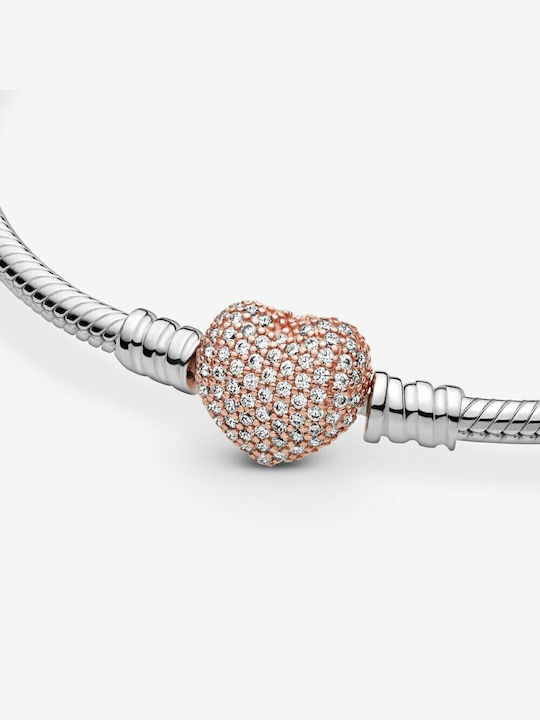 Pandora Damenarmband mit Herz-Design aus 14K Roségold 19cm
