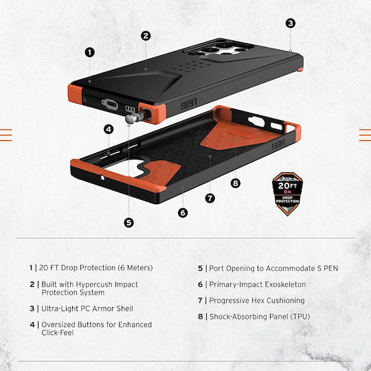 UAG Civilian Back Cover Plastic 2mm with Strap Green (Galaxy S24 Ultra)