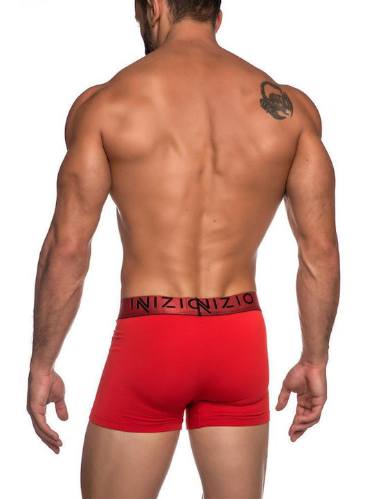 Inizio Men's Boxer Red with Patterns