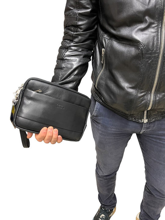 Leather Men's Bag Handbag Black LX92910-BLACK