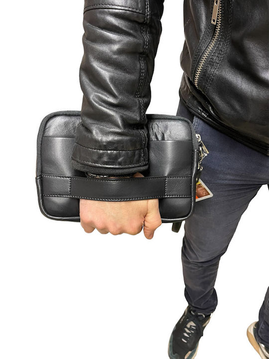 Leather Men's Bag Handbag Black LX92910-BLACK