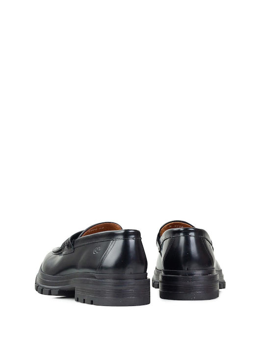 Men's Leather Boat Shoes Black