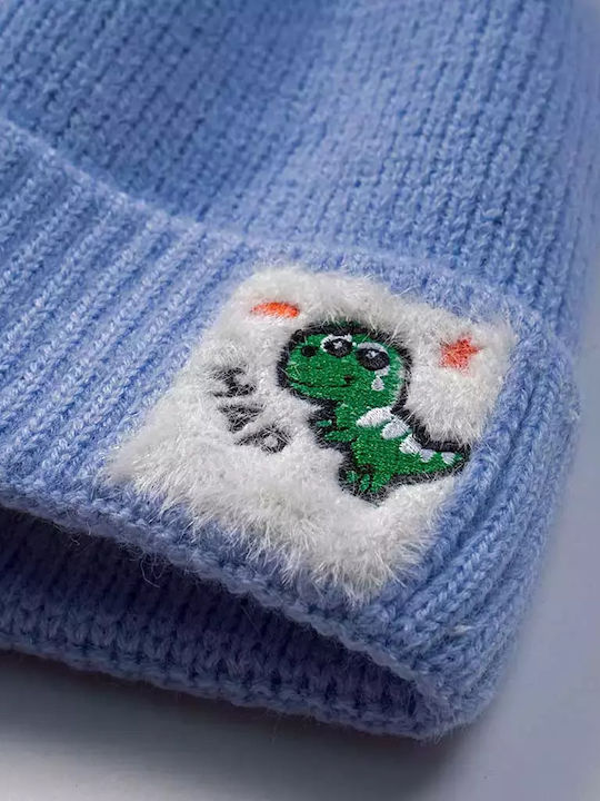 Kinder Mütze Set Gestrickt Hellblau
