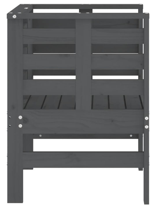 Fotoliu de exterior Lemn Gri 2buc 61.5x53x71cm