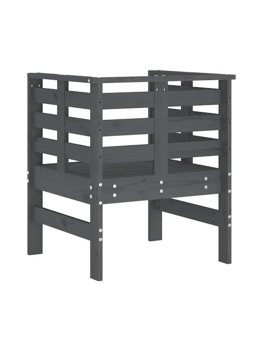 Fotoliu de exterior Lemn Gri 2buc 61.5x53x71cm
