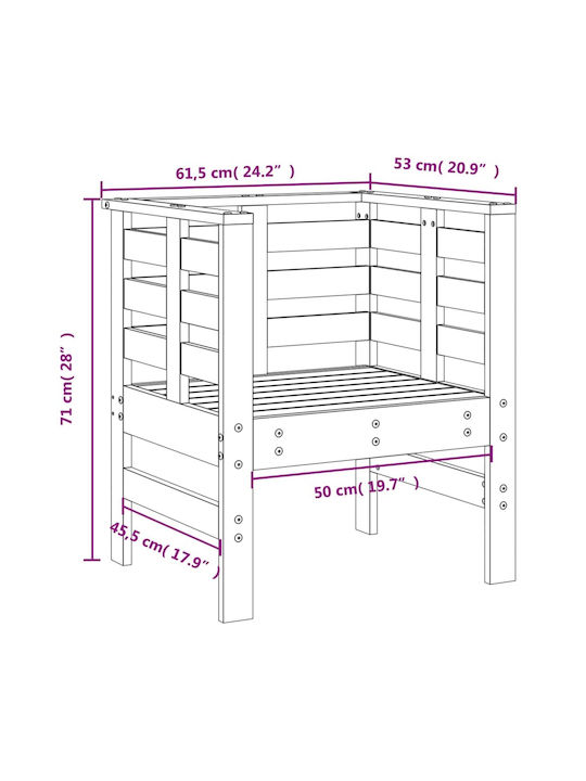 Fotoliu de exterior Lemn Miere 2buc 61.5x53x71cm