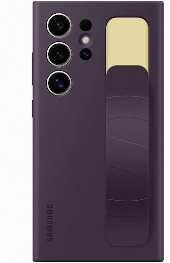 Samsung Standing Grip Back Cover Silicone with Strap Dark Violet (Galaxy S24 Ultra)