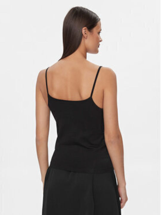 Calvin Klein Monologo Женска лятна блуза памучна с презрамки Black