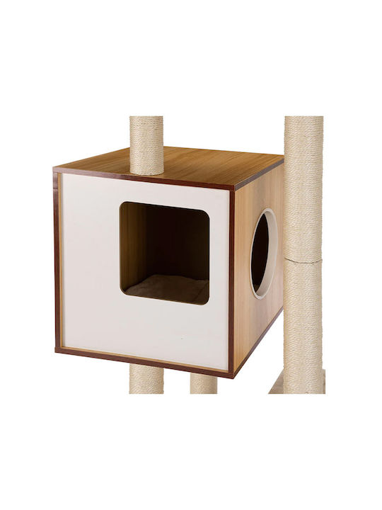 Bakaji Cat Scratching Post Poles Beige 60x60x118cm.