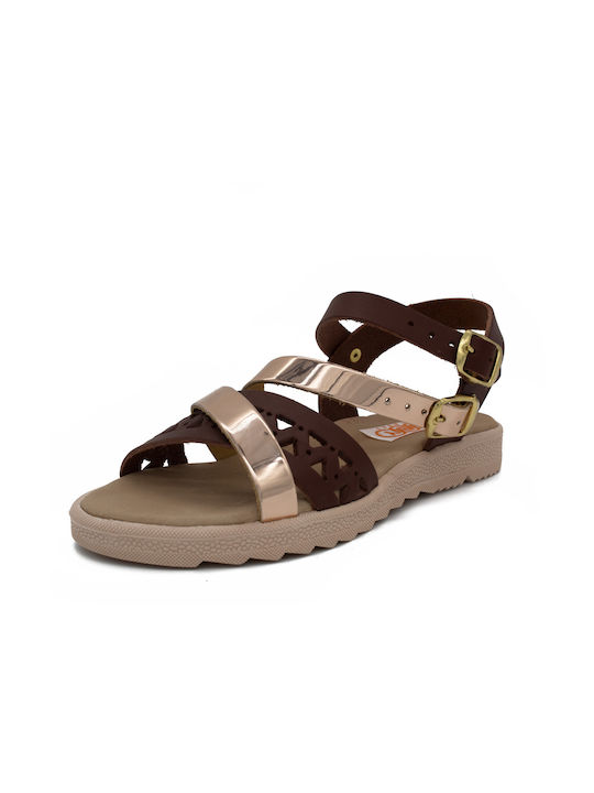 ABY SANDAL JUNIOR GIRL 186 ΚΑΦΕ ΜΠΡΟΝΖΕ