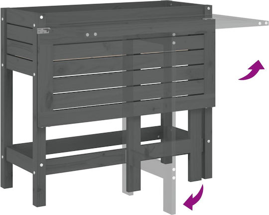 vidaXL Planter Box Wooden Gray 84x73cm.