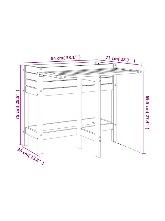 vidaXL Planter Box Wooden Gray 84x73cm.