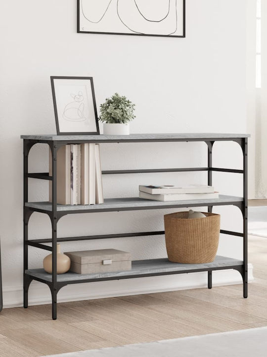 Console Table Wood & Metal Grey Sonoma L100xW32xH75cm