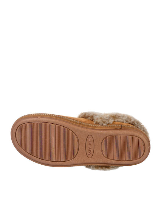 Cozy Campfirefresh Toast Papuci Închiși Pentru Femei Cu Blană Maro