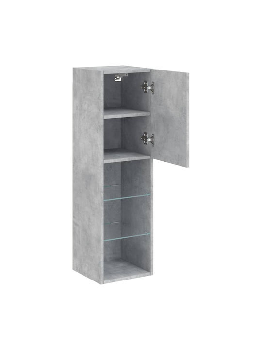 Hängendes Wohnzimmer Nischenschrank aus Spanplatte mit Beleuchtung Grau Beton 30.5x30x102cm